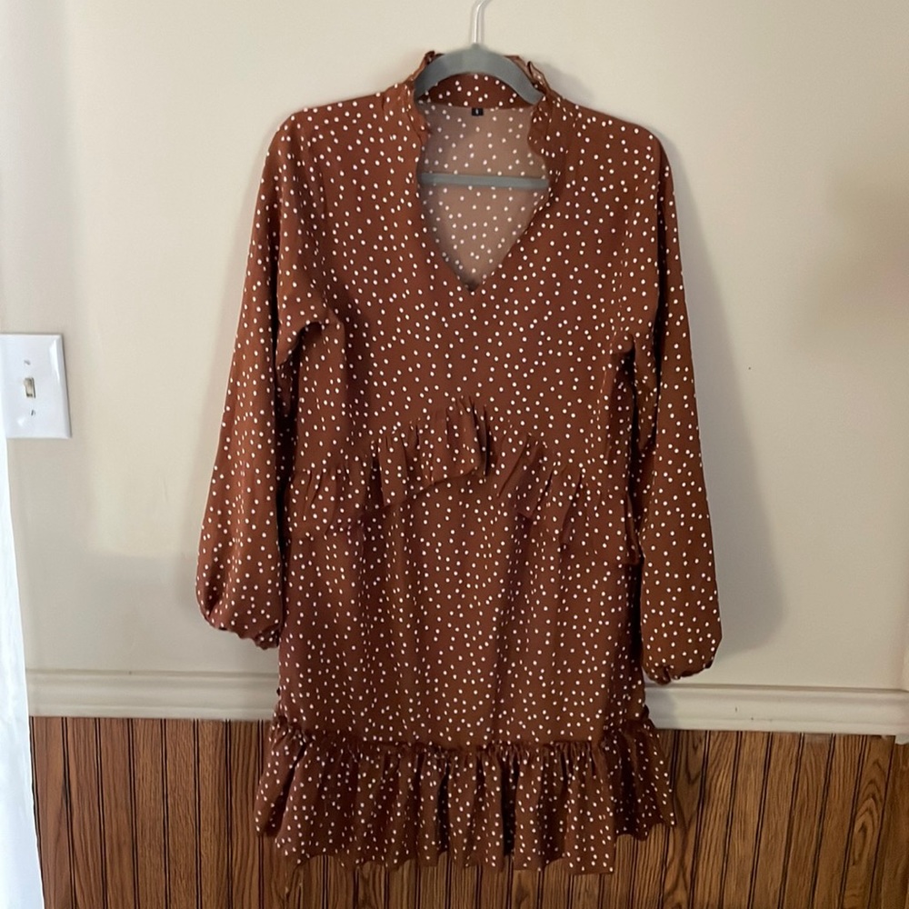 Dress polkadot tunic dress.